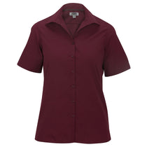 Edwards Women's Burgundy Lightweight Short Sleeve Poplin Blouse