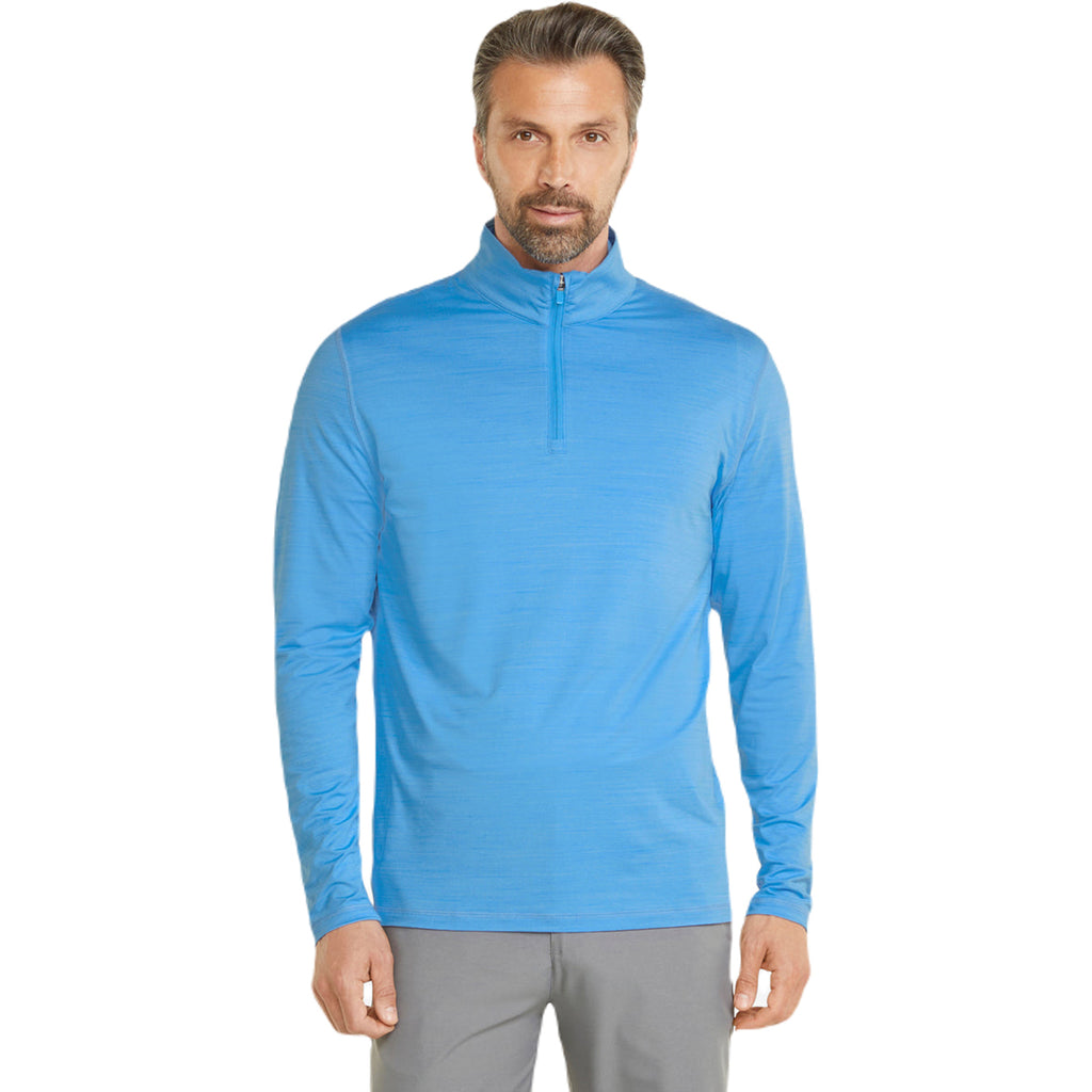 Puma Golf Men's Azure Blue Cloudspun Grey Label Quarter Zip