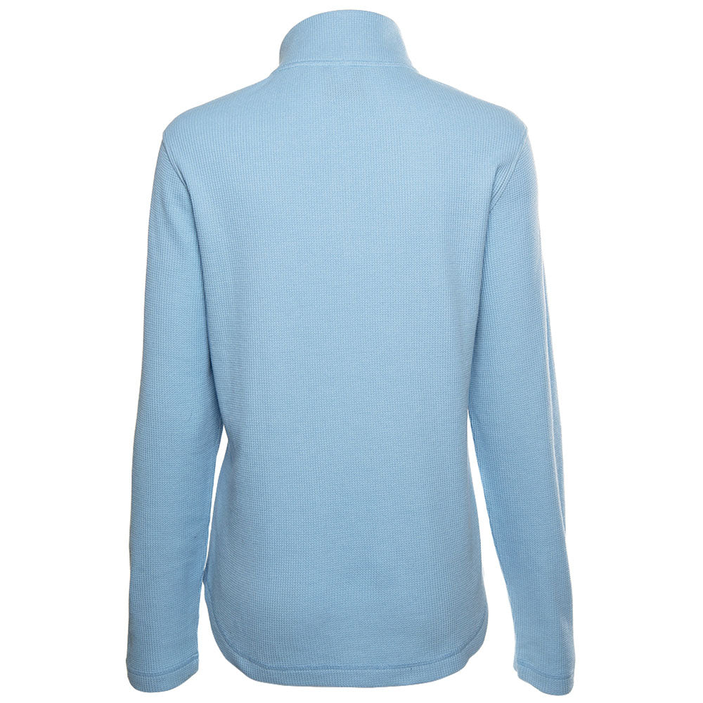 Charles River Women's NeoHtrBlue Waffle Quarter Zip Pullover