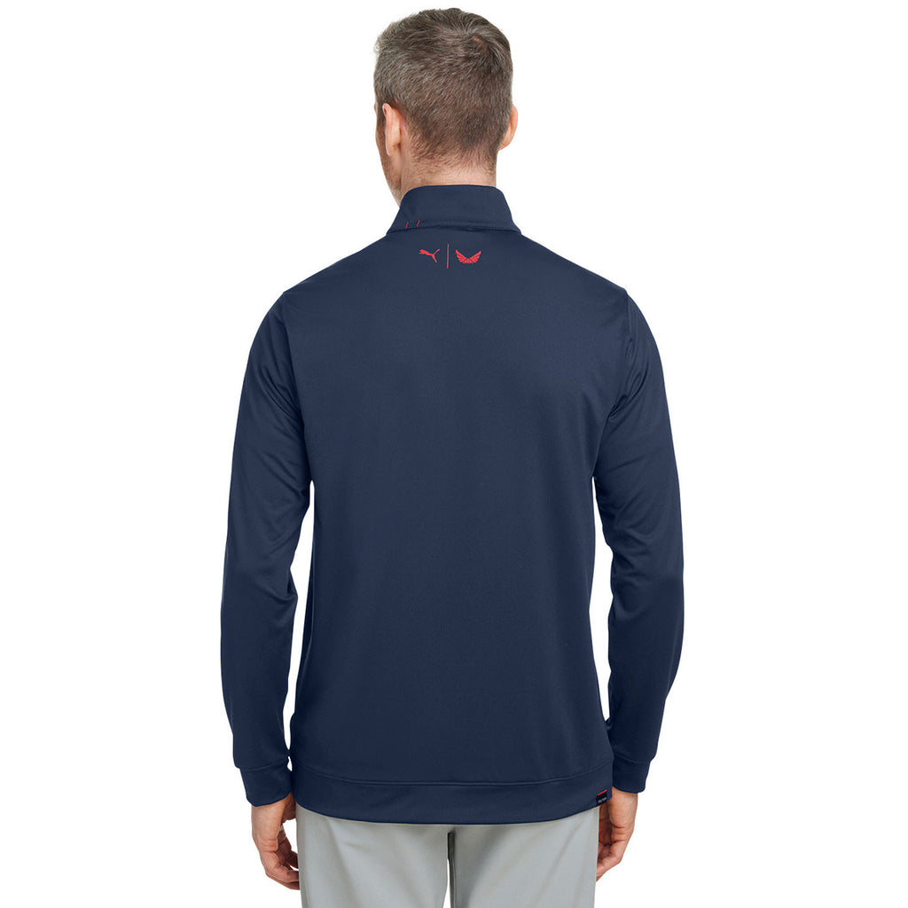 Puma Golf Men's Navy Blazer/Ski Patrol Volition Camo Cover Quarter-Zip