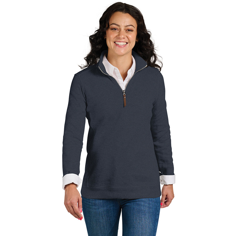 Charles River Women's Heather Navy Hudson Quarter Zip Pullover