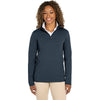 Charles River Women's Heather Navy Heathered Eco-Logic Stretch Quarter Zip