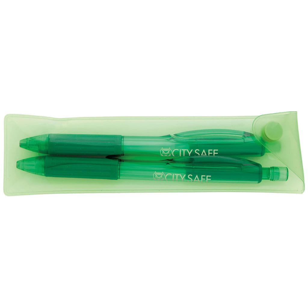 Good Value Green Cliff Gel Pen and Mechanical Pencil Set