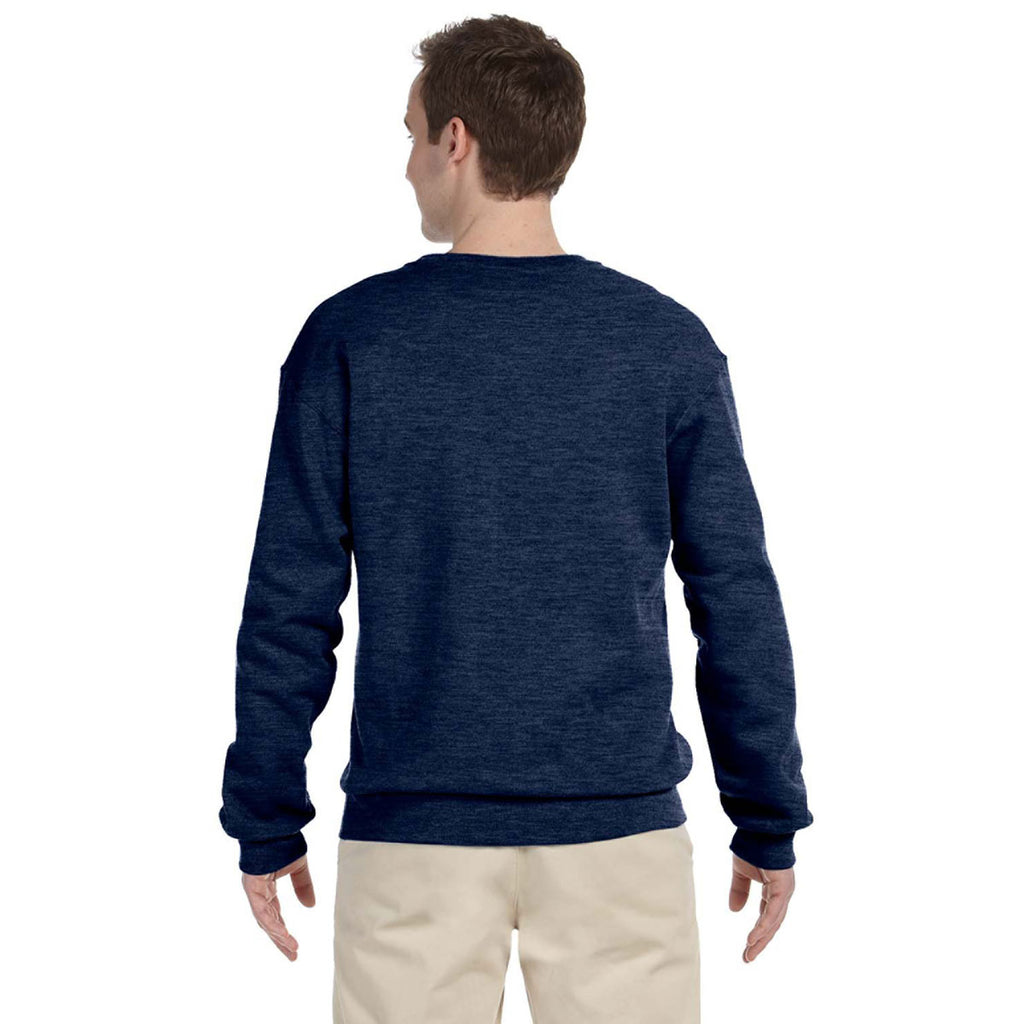 Jerzees Men's Vintage Heather Navy 8 Oz. Nublend Fleece Crew