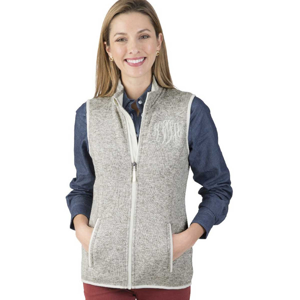 Charles River Women's Light Grey Heather Pacific Heathered Fleece Vest