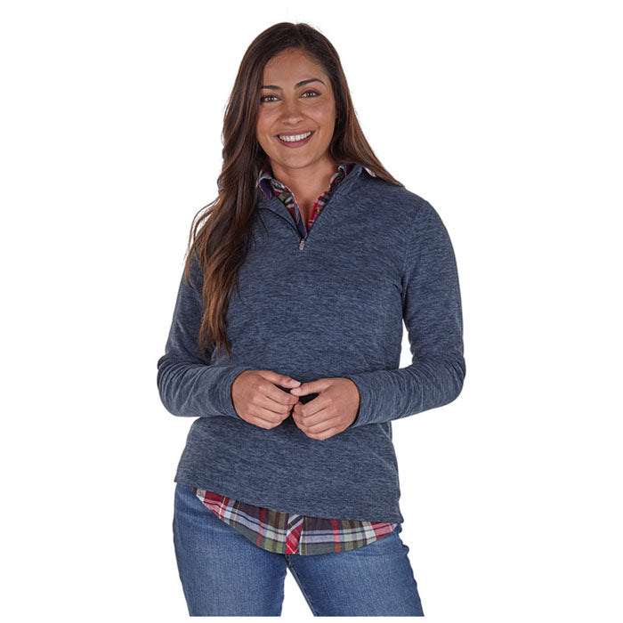 Charles River Women's Navy Heather Freeport Microfleece Pullover