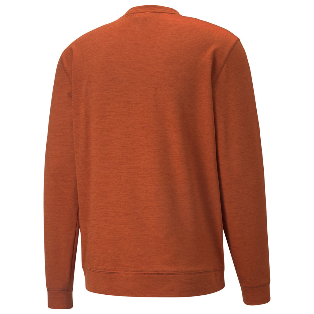 Puma Golf Men's Warm Chestnut Heather Cloudspun Golf Crewneck