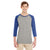 Jerzees Men's Oxford/True Blue Heather 4.5 Oz Tri-Blend Baseball Raglan