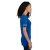 Jerzees Women's True Blue Heather/Oxford 4.5 Oz Tri-Blend Varsity V-Neck T-Shirt