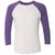 Next Level Unisex Purple Rush/Heather White Triblend 3/4-Sleeve Raglan Tee