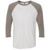 Next Level Unisex Venetian Grey Sleeves/Heather White Triblend 3/4-Sleeve Raglan Tee