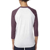 Next Level Unisex Vintage Purple/Heather White Triblend 3/4-Sleeve Raglan Tee