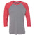 Next Level Unisex Vintage Red/Premium Heather Triblend 3/4-Sleeve Raglan Tee