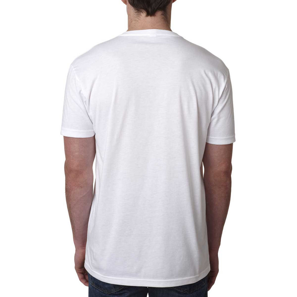 Next Level Men's White Premium CVC V-Neck Tee