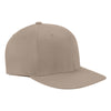 Flexfit Khaki Wooly Twill Pro Baseball On-Field Shape Cap with Flat Bill