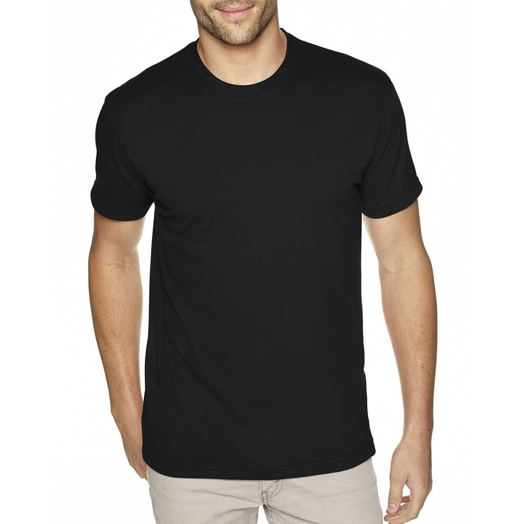 Next Level Men's Black Premium Fitted Sueded Crew