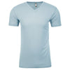 Next Level Men's Light Blue Premium Fitted Sueded V-Neck Tee