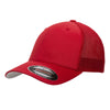 Flexfit Red 6-Panel Mesh Back Trucker Cap