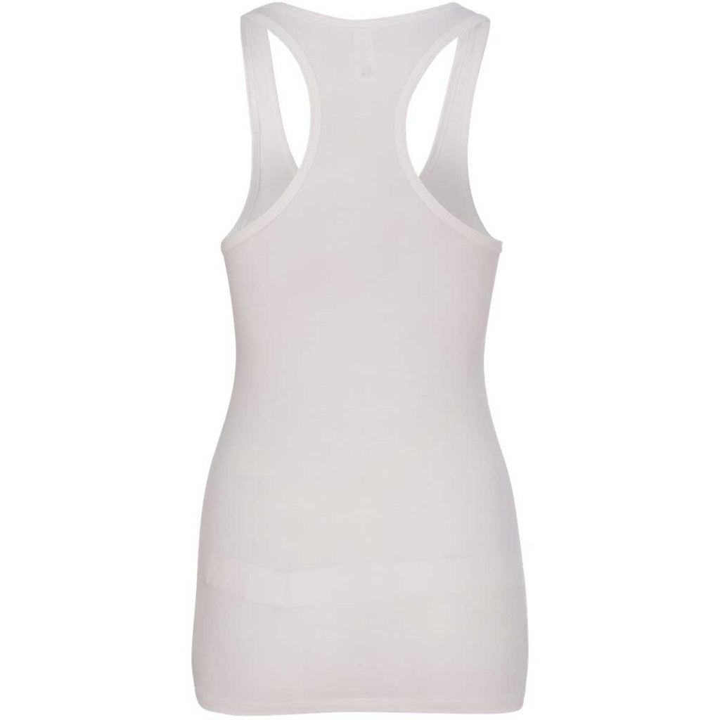 Next Level Women's White Jersey Racerback Tank