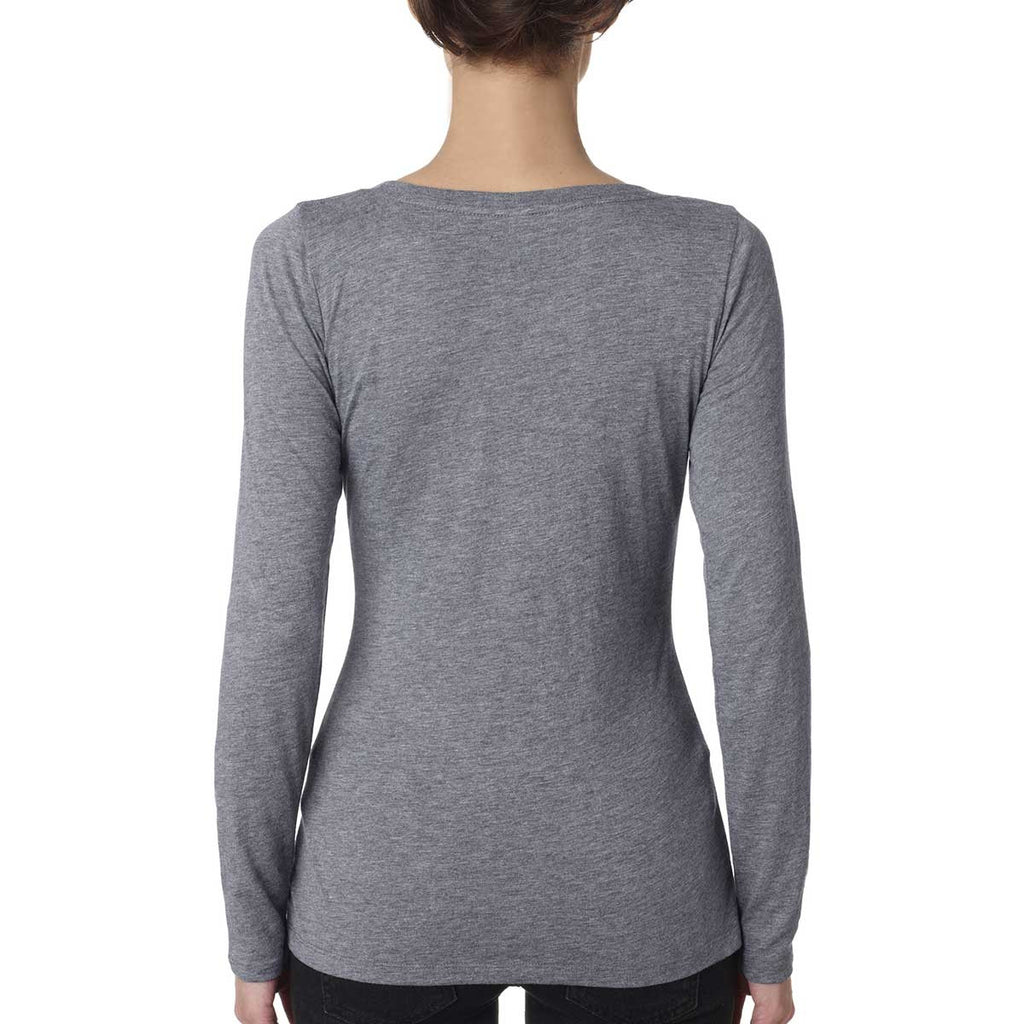 Next Level Women's Premium Heather Triblend Long-Sleeve Scoop Tee