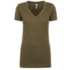 Next Level Women's Military Green Triblend Deep-V Tee