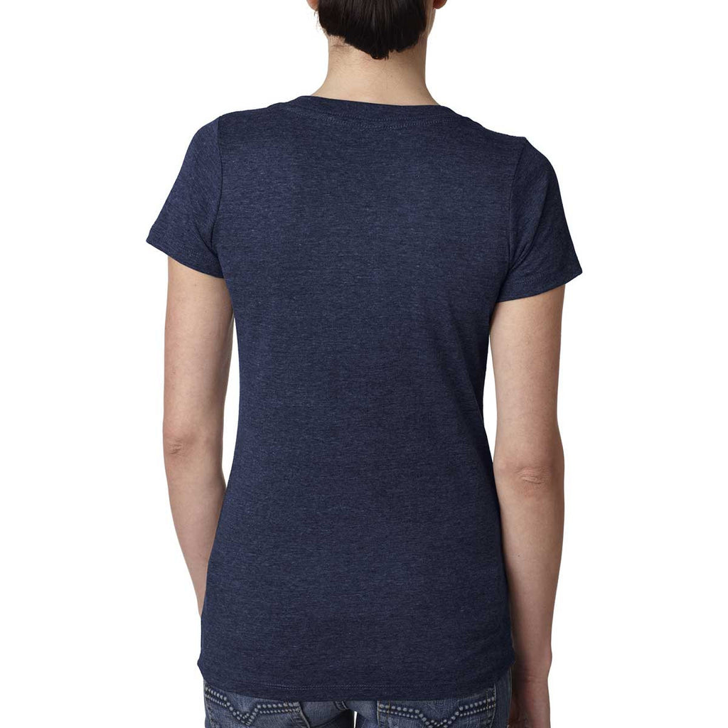 Next Level Women's Vintage Navy Triblend Deep-V Tee