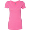 Next Level Women's Vintage Pink Triblend Deep-V Tee