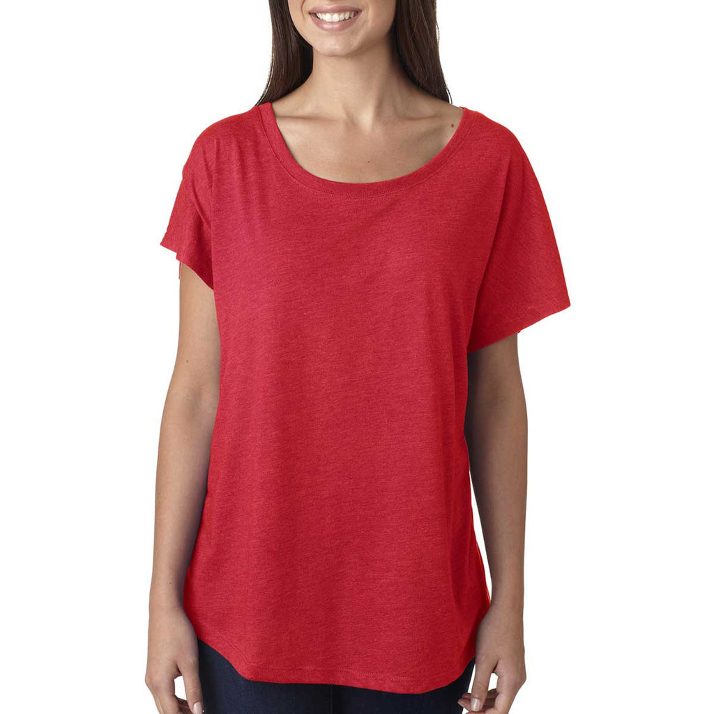 Next Level Women's Vintage Red Triblend Dolman