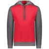 Augusta Sportswear Men's Scarlet/Carbon Heather Three-Season Fleece Pullover Hoodie