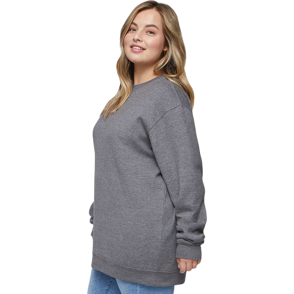 LAT Unisex Granite Heather Elevated Fleece Crewneck Sweatshirt