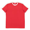 LAT Men's Red/White Soccer Ringer Fine Jersey T-Shirt