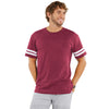 LAT Men's Vintage Burgundy/Blended White Football Fine Jersey T-Shirt