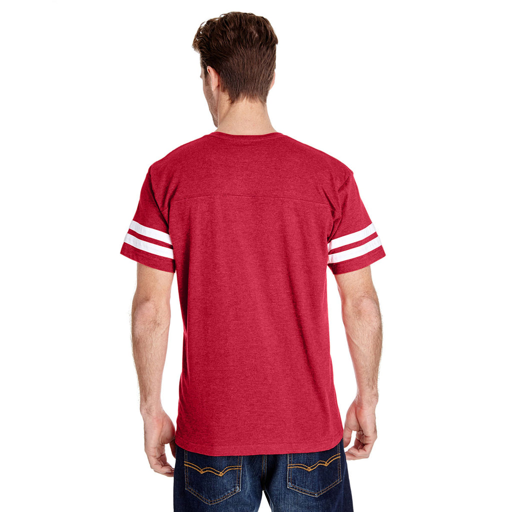 LAT Men's Vintage Red/Blended White Football Fine Jersey T-Shirt