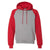 Russell Athletic Men's Oxford/True Red Dri Power Colorblock Raglan Hooded Sweatshirt