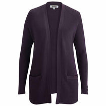 Edwards Women's Eggplant Open Front Cardigan With Pockets