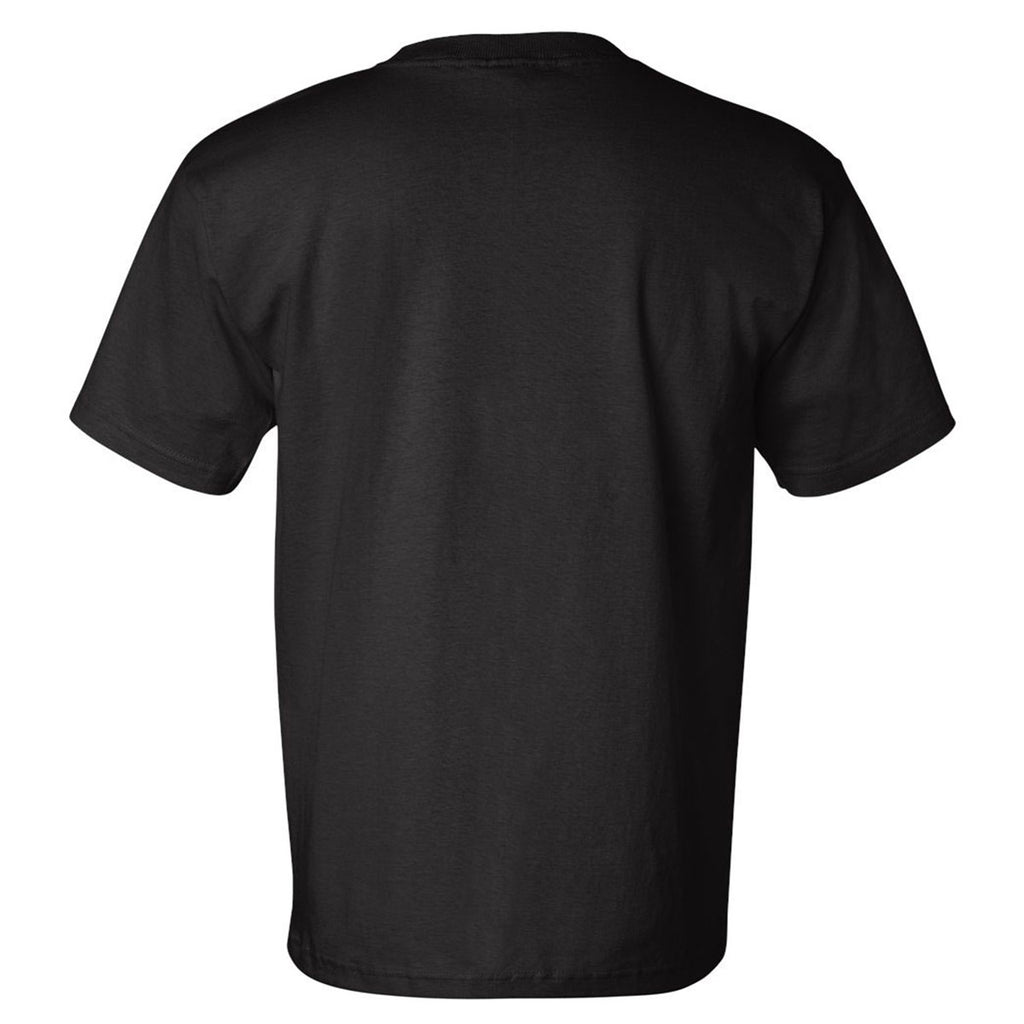 Bayside Men's Black USA-Made Short Sleeve T-Shirt with Pocket