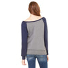 Bella + Canvas Women's Deep Heather/Navy Wide Neck Sweatshirt