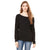 Bella + Canvas Women's Solid Black Triblend Wide Neck Sweatshirt