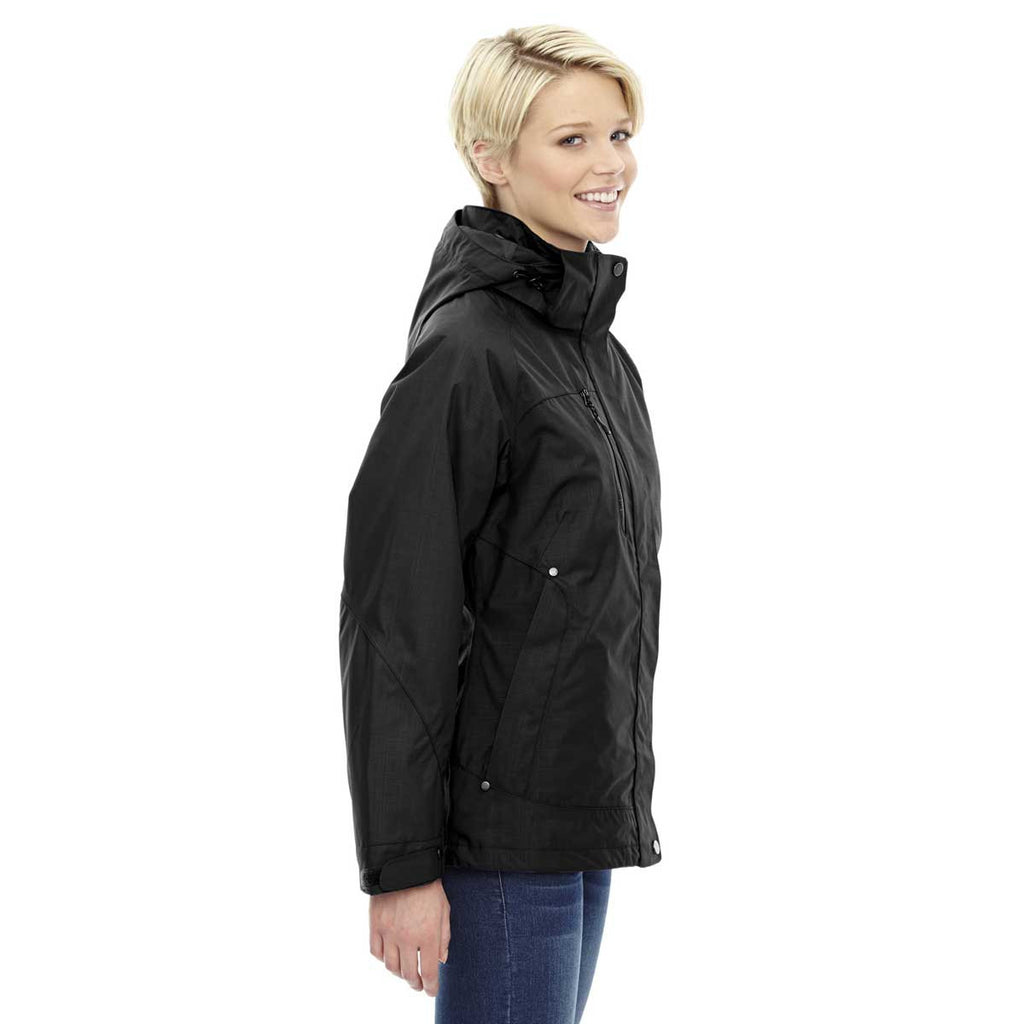 North End Women's Black Caprice 3-In-1 Jacket with Soft Shell Liner