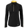 North End Women's Black/Campus Gold Radar Half-Zip Performance Long-Sleeve Top