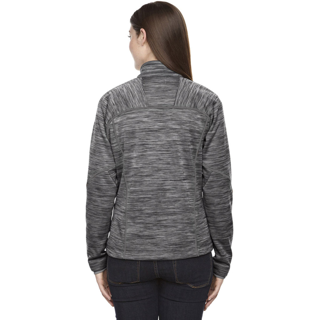 North End Women's Carbon/Black Flux Melange Fleece Jacket