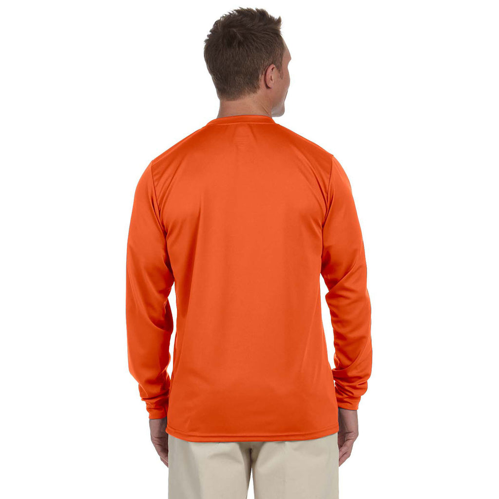 Augusta Sportswear Men's Orange Wicking Long-Sleeve T-Shirt