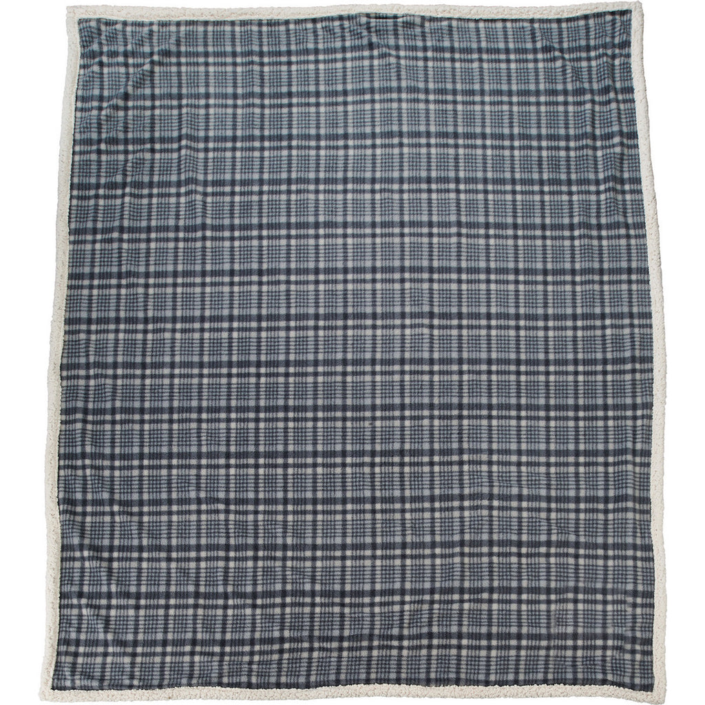 Field & Co. Grey Plaid Sherpa Blanket