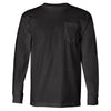 Bayside Men's Black USA-Made Long Sleeve T-Shirt with Pocket