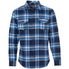 Burnside Men's Blue/White Yarn-Dyed Long Sleeve Flannel Shirt