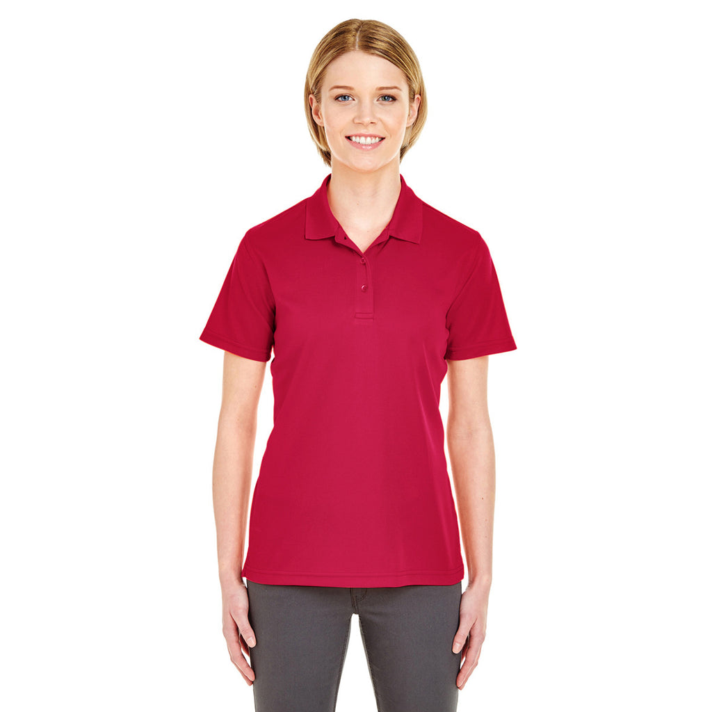 UltraClub Women's Cardinal Cool & Dry Mesh Pique Polo