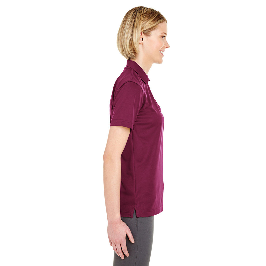 UltraClub Women's Maroon Cool & Dry Mesh Pique Polo