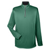 UltraClub Men's Forest Green Cool & Dry Sport Quarter-Zip Pullover