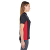 UltraClub Women's Black/Red Cool & Dry Sport Two-Tone Polo