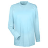 UltraClub Men's Ice Blue Cool & Dry Sport Long-Sleeve Performance Interlock T-Shirt